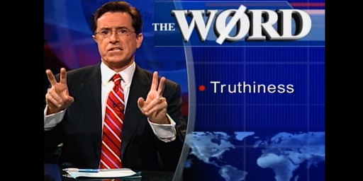 Screenshot of Stephen Colbert explaining truthiness
